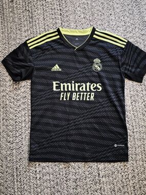 Adidas Real Madrid Black & Neon Yellow Replica Jersey